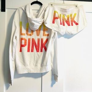PINK Victoria's Secret White Love Pink Set